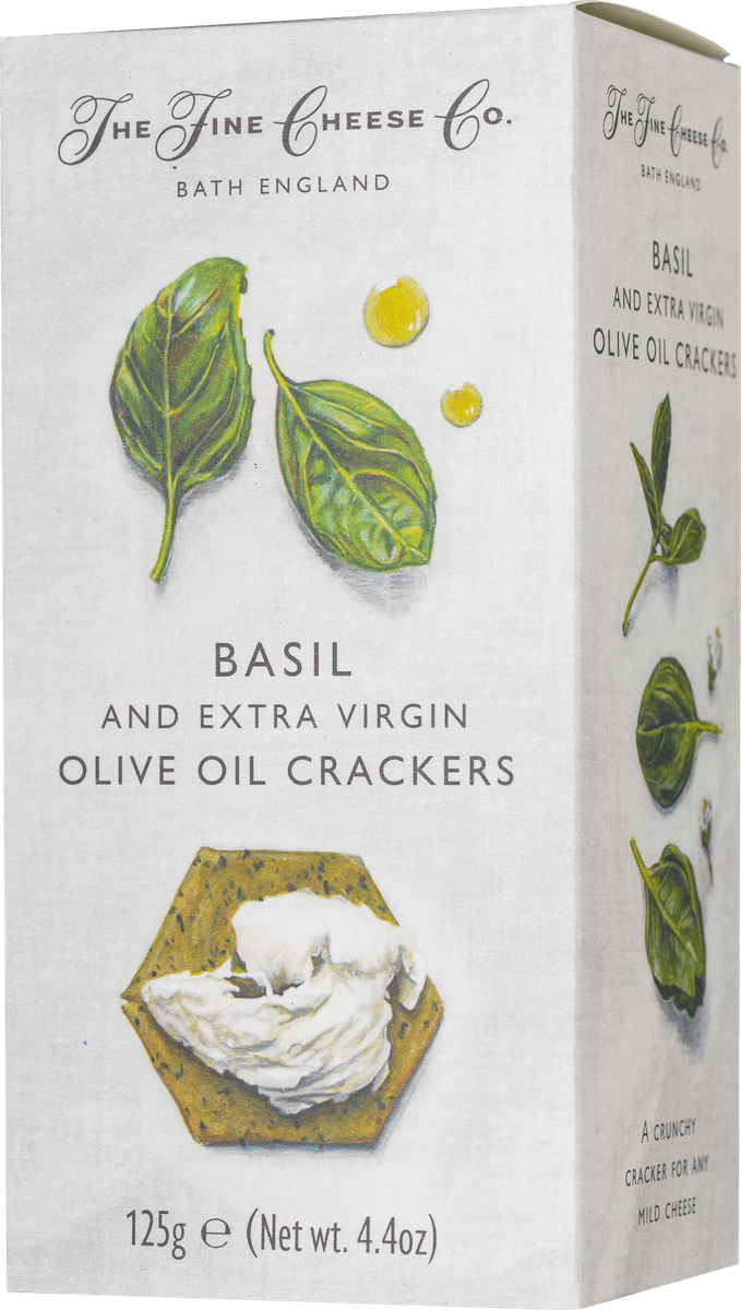 FINE CHEESE Basil and Extra Virgin Olive Oil Crackers (125 g)