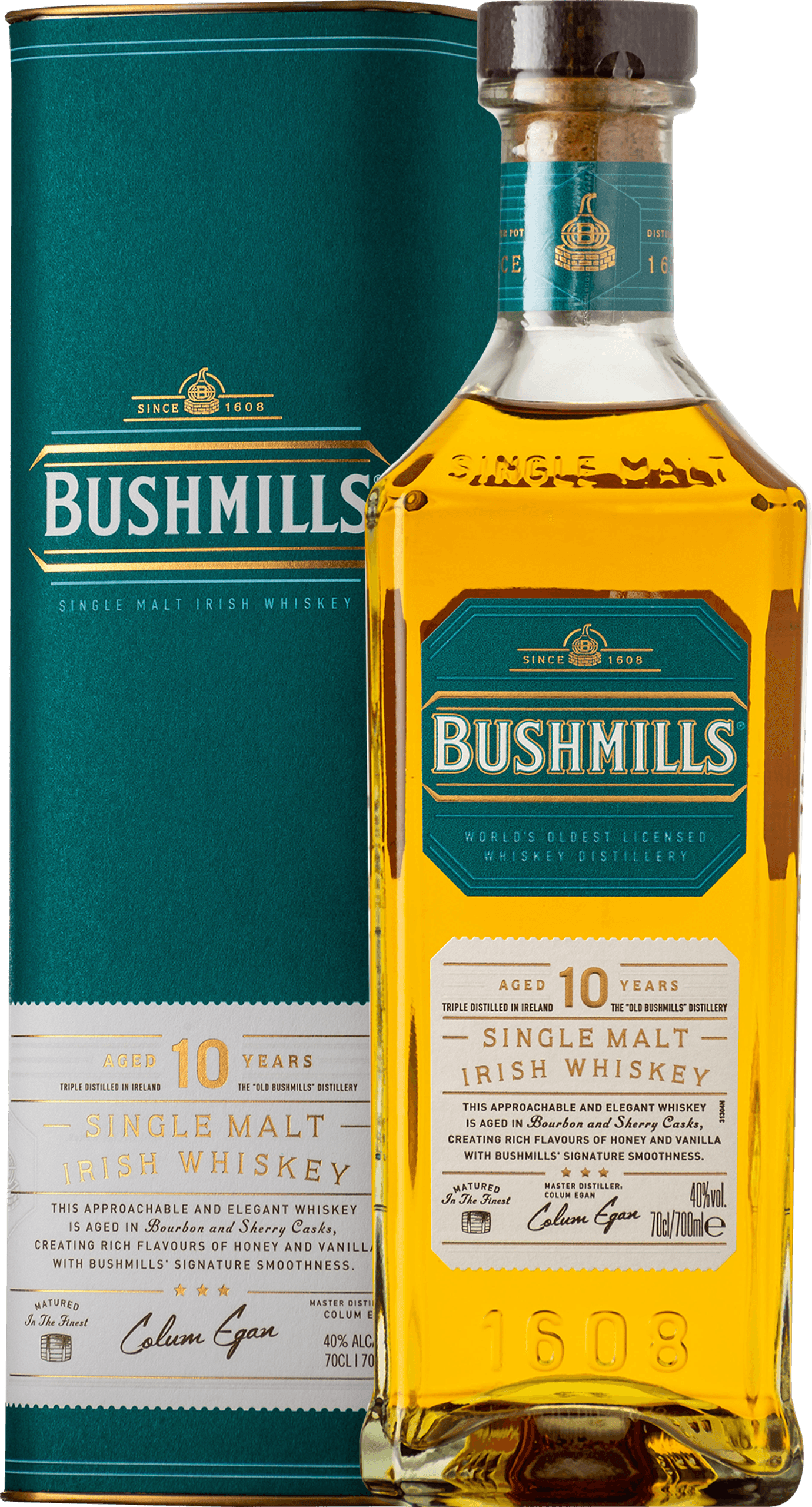 BUSHMILLS Malt 10 éves whiskey (0,7 l) (díszdobozban)