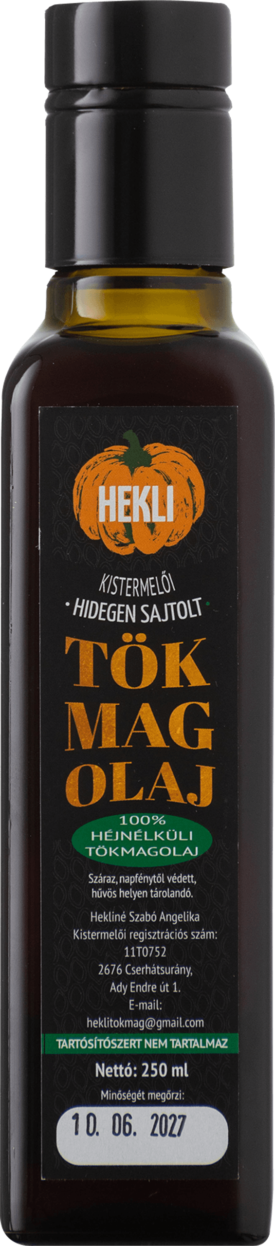 HEKLI Hidegen sajtolt tökmagolaj (0,25 l)