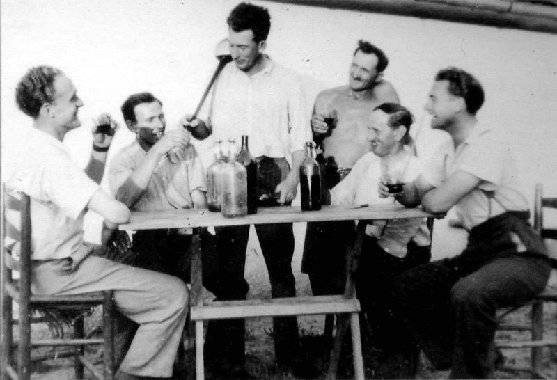 Ádám Wéber and his friends. The wine thief probably had Oportó (Portugieser) in it.